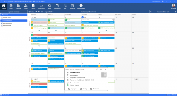 ReflexClient CRM - Agenda